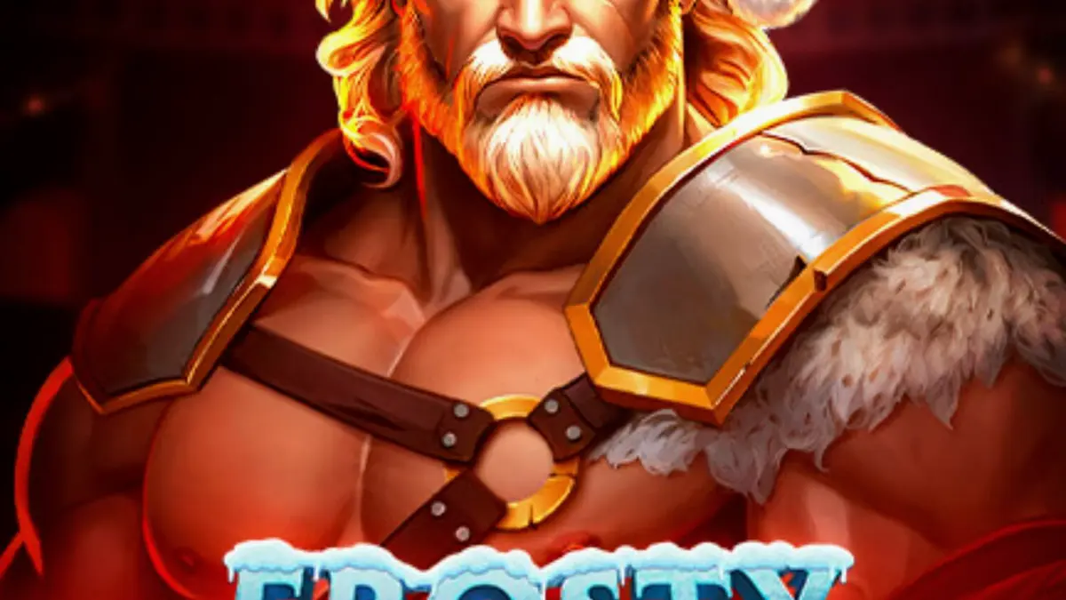 Interface do slot Frosty Rage com tema de Natal e gladiadores